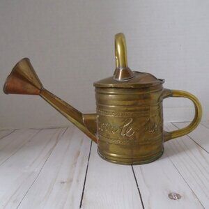 Brass Handmade Watering Can Rustic Vintage Cottage garden Inspired 3443